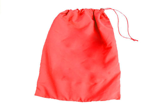 Personalised Red Foldable Nylon Drawstring Bags / Portable Nylon Drawstring Pouch