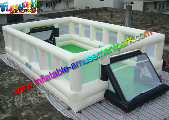White Color Inflatable Sports Games Football Field With Soft Bottom Cloth