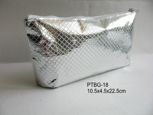 Stand Up Silver Meshy Toiletries Travel Bag For Women , Durable