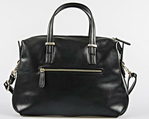 Fashion Black Ladies Leather Business Bags / Tote Handbags For Women