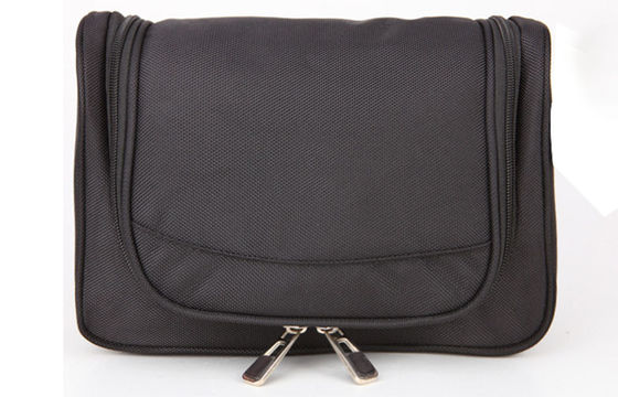 Black Inner Plastic Hook Polyester Surface Personal Organizer Toiletry Bag