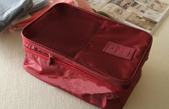 Inner Net Pocket Red Large Size Travel Organizer Bag for Shoe / Clothing Storage
