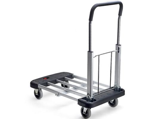 Low Noise PU Wheels Portable Folding Shopping Cart Can Bearing 150 KG