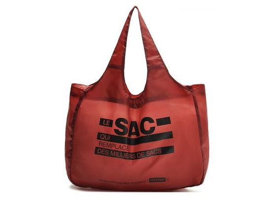 190D Encryption Nylon Foldable Reusable Portable Shopping Bag With Silk Screen Logo