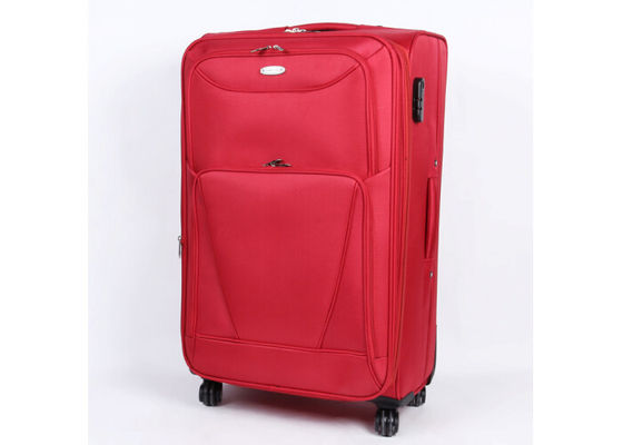Small 20 inch suitcase 4 wheel luggage built in cross straps and ID card pocket on back panel