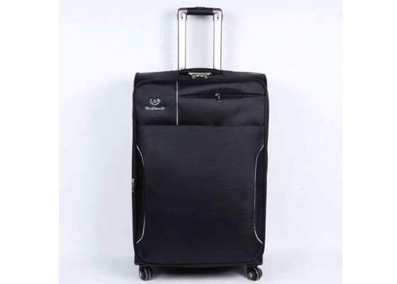 Nylon fabric wheeled EVA trolley case large suitcase set with soft pront pocker for laptop computer