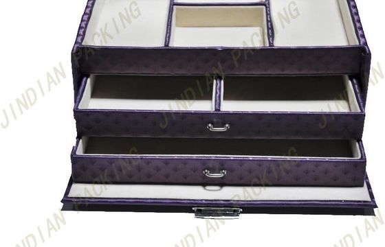 Antique Pu Leather Jewelry Boxes, 4 Layers Fancy Cardboard Jewelry Storage Box