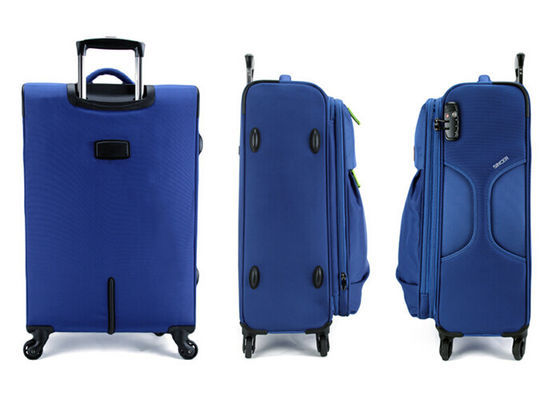 Ultralight Nylon travel luggage set with aluminium retractable trolley and external skate wheels