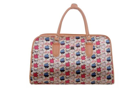 Cute apple pattern water proof cloth travel bags travel suitcase with zipper